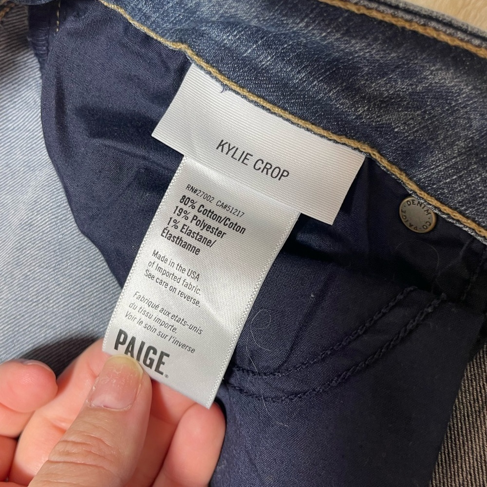 PAIGE Kylie Crop Jeans Size 30 Mid Rise Skinny Crop Blue Denim - Picture 6 of 8